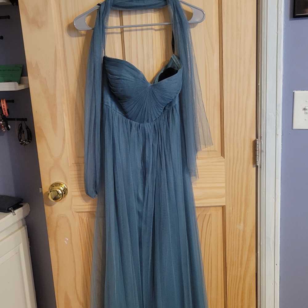 Jenny Yoo Strapless Blue Dress
